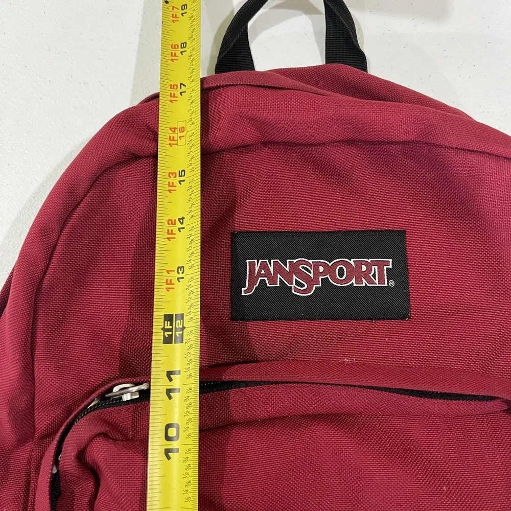 Vintage Jansport Red Backpack w/ Brown Suede Leather Bottom